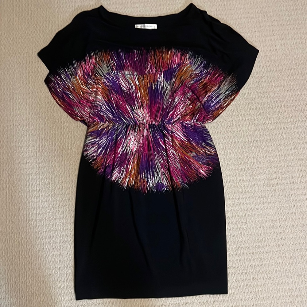 Dolman sleeve colorful stretchy dress